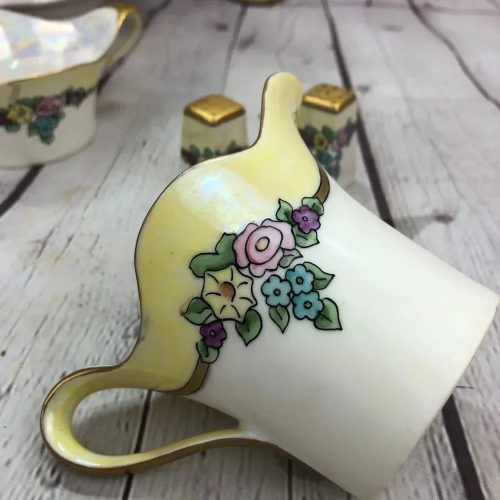 Vintage R S Germany silesia china sugar creamer salt and pepper set